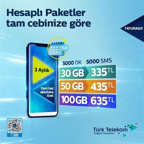 Türk telekom 3 aylık paketler faturasız